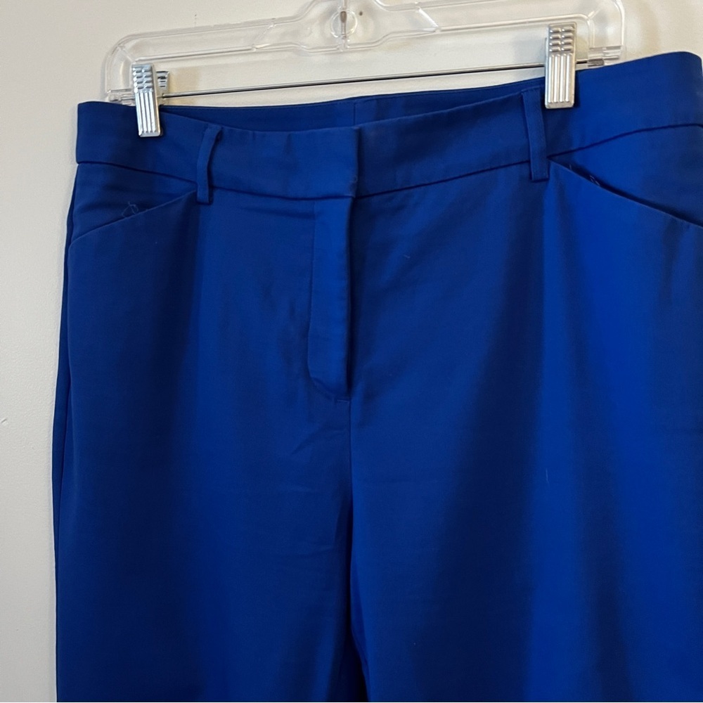 Chico's Blue Cropped Ankle Pants with Sleek Silhouette - Picture 2 of 14